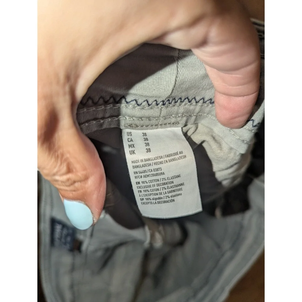 Utility Cargo Bermuda Shorts American Eagle Active Flex Gray Size 38